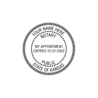 Notary Stamps: Round Self-Inking Kansas Notary Stamp