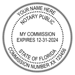 Round Self-Inking Florida Notary Stamp Imprint