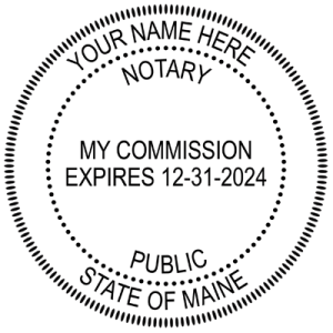 Heavy Duty Round Self-Inking Maine Notary Stamp