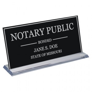 Missouri Notary Display Sign (Black)