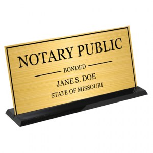 Missouri Notary Display Sign (Gold)