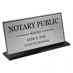 Missouri Notary Display Sign (Silver)