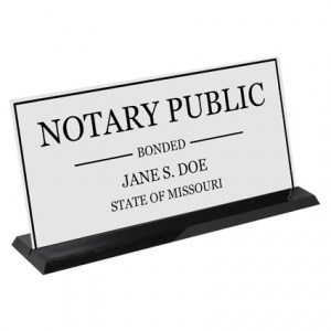 Missouri Notary Display Sign (White)