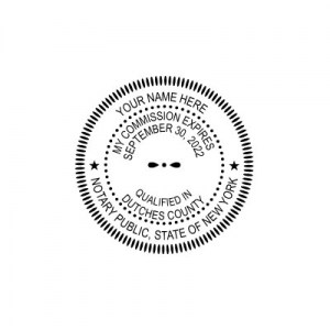 New York Round Notary Stamp Imprint 