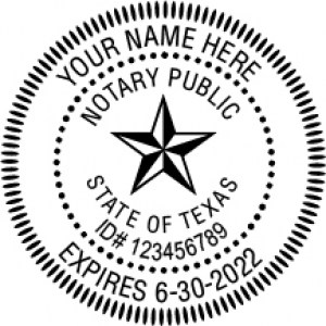 Texas Powder Coated Notary Embosser Imprint